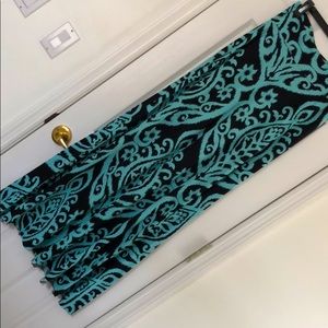 Black & Teal Maxi Skirt